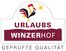 Qualitätszeichen Qualitätsgeprüfter UrlaubsWinzerhof des Bundesverbandes für Urlaub auf dem Bauernhof und Landtourismus in Deutschland e.V.